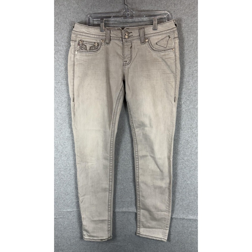 Vigoss The Chelsea Skinny Jeans Womens 11/12 Embroidered Pockets Stretch Denim